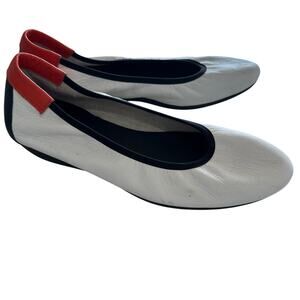 Arche White Leather Dinael Ballerinas Wedge Colorblock Ballet Flats, Size 39,EUC